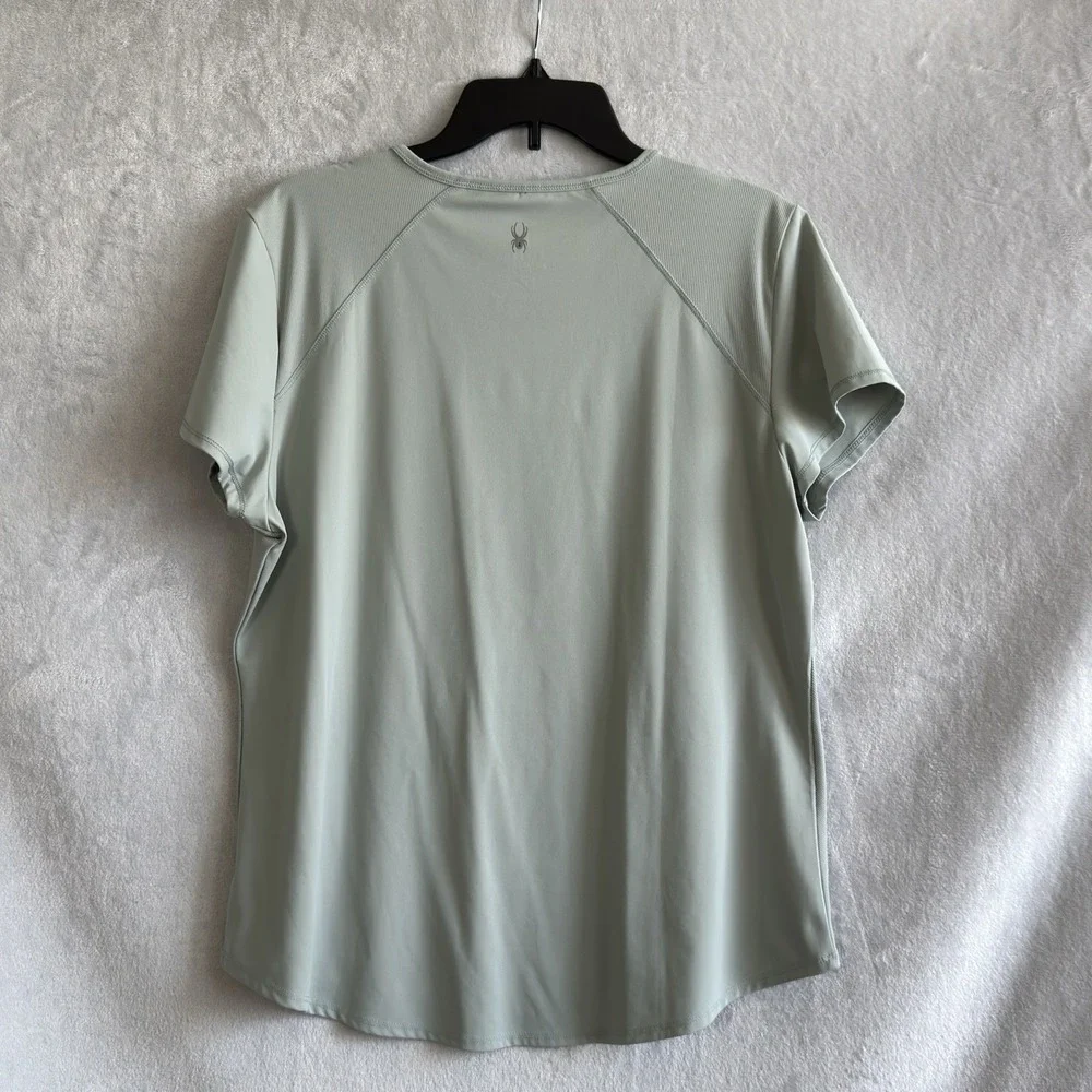 Spyder Active Women's Sage Green Short Sleeve Athletic T Shirt Top XL